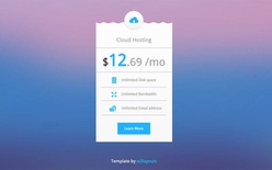 Cloud Hosting Pricing Table Design Widget Template