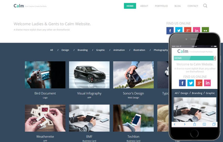 Calm a Flat Personal Portfolio & Blog  Responsive Web Template