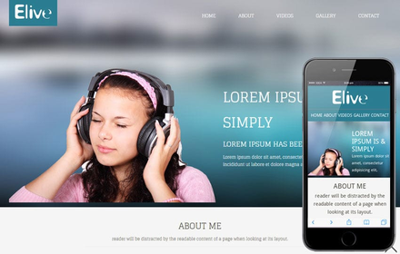 Elive personal portfolio Mobile Website Template