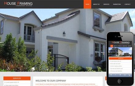 House Framing – A Real Estate Mobile Website Template