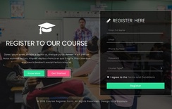 Course Register Form a Flat Responsive Widget Template