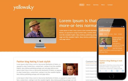 Yellowsky – blogging website and mobile Template for free