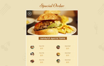 Special Order Responsive Widget Template