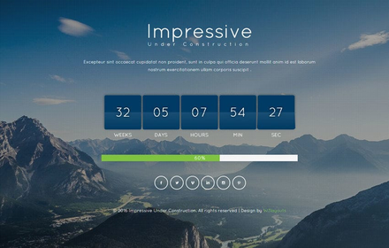 Impressive Under Construction Flat Responsive Widget Template