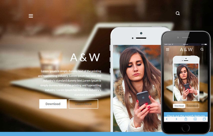 A&W a App Landing Page Bootstrap Responsive web template