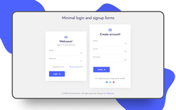 Minimal Login and Signup Form Web Element