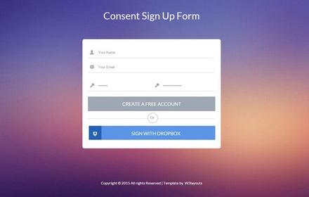 Consent Flat Signup Form Widget Template