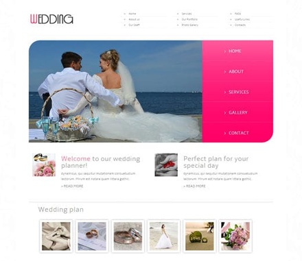 Wedding planner Mobile Website Template