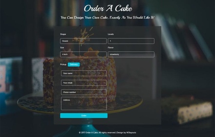 Order a Cake Flat Responsive Widget Template