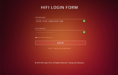 Hifi Login Form Flat Responsive widget Template