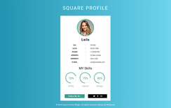 Square Profile Widget Flat Responsive widget Template.