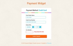 Payment Widget Form Responsive Template