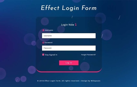 Effect Login Form Responsive Widget Template