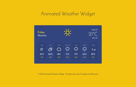 Animated Weather Widget Responsive Widget Template