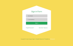 Hexagon Signin Form Responsive Widget Template