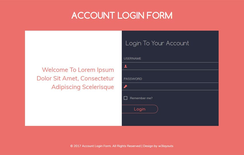 Account Login Form Flat Responsive widget Template