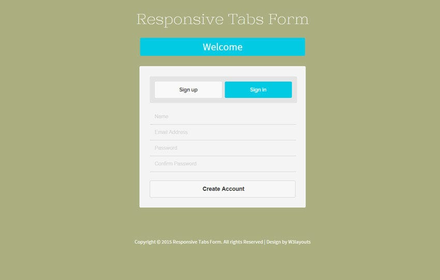 Responsive Tabs Form Responsive Widget Template