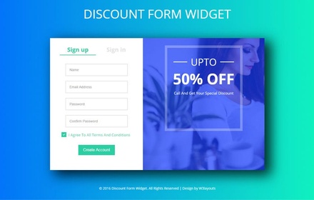 Discount Form Widget A Flat Responsive Widget Template