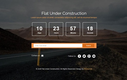 Flat Under Construction Widget Flat Responsive Widget Template