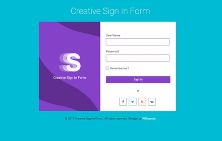 Creative Sign In Form Flat Responsive Widget Template