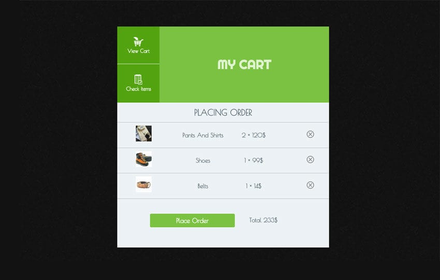 Carting Order Responsive Widget Template