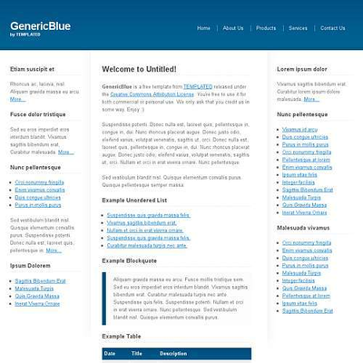 Genericblue: CSS Templates | TEMPLATED