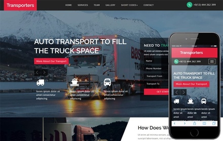 Transporters a Transportation Category Bootstrap Responsive Web Template