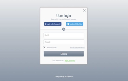 Flat Hooks Login Form Widget Template