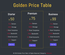 Golden Price Table Responsive Widget Template