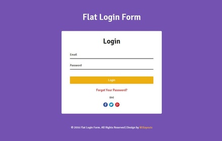 Flat Login Form Widget Flat Responsive Widget Template