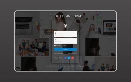 Slide Login Form Flat Responsive Widget Template