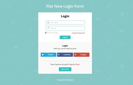 Flat New Login Form Responsive Widget Template