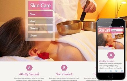 Skin Care Beauty Mobile Website Template