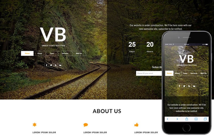 VB Under Construction a Flat Bootstrap Responsive Web Template