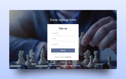 Snow Sigup Form Web Element