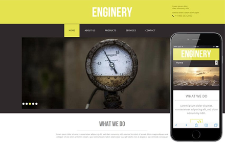 Enginery – An Industrial Mobile Website Template