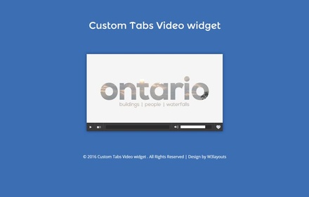 Custom Tabs Video widget Flat Responsive Widget Template