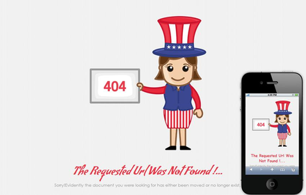 404 Event Page Not Found Mobile Web Template