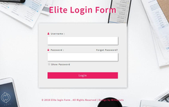 Elite Login Form Flat Responsive Widget Template