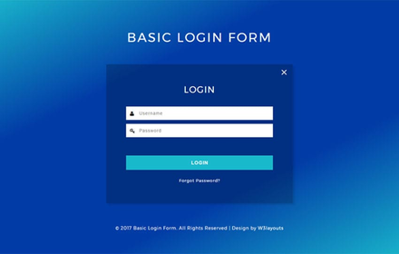 Basic Login Form a Flat Responsive Widget Template