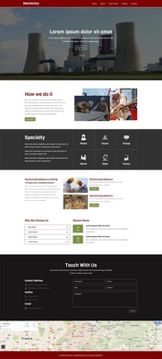 Mechanize an Industrial Flat Bootstrap Responsive  Web Template