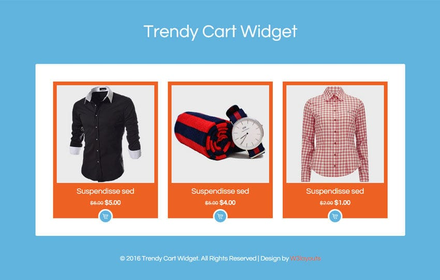 Trendy Cart Widget Flat Responsive Widget Template