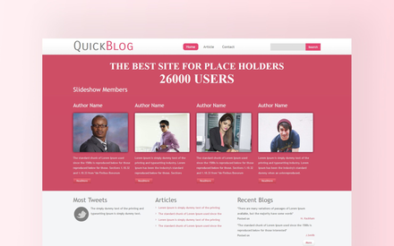 Quick Blog web and mobile website template for free