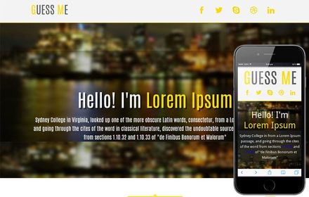 Guess Me personal portfolio Mobile Website Template