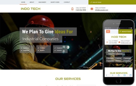 Indo Tech a Industrial Category Flat Bootstrap Responsive Web Template