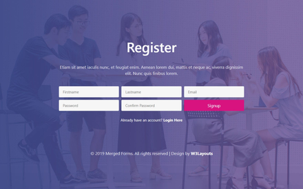 Merged Signup Forms and Login Forms – Responsive Widget Template