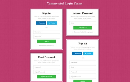 Commercial Login Forms Flat Responsive Widget Template