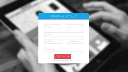 Signer Register Form Flat Responsive Widget Template