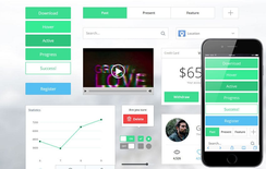 Thin Bright UI KIT Flat Responsive mobile web template