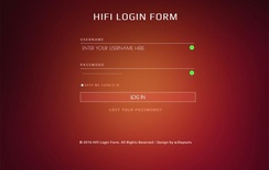 Hifi Login Form Flat Responsive widget Template